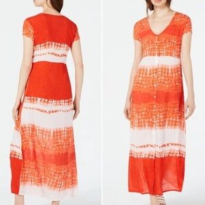 NWT raga size xs women’s orange what tie dye maxi‎ dress